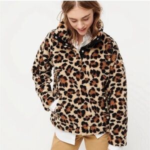 J. Crew Women's Vintage Leopard Print fleece jacket